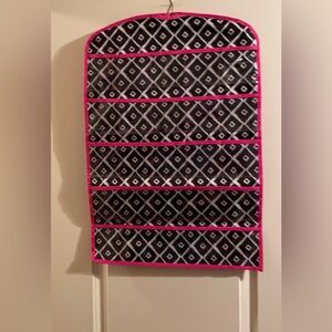 Over the door pink and black Organizer 18”x26”Foldable Great PreOwned condition